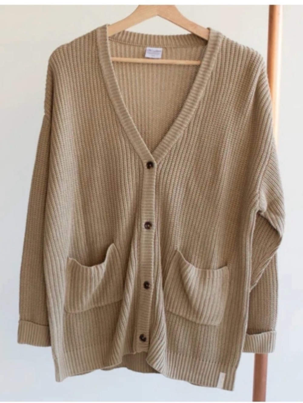 Jax+ Lennon Knit Pocket Button Front Cardigan Size M/L